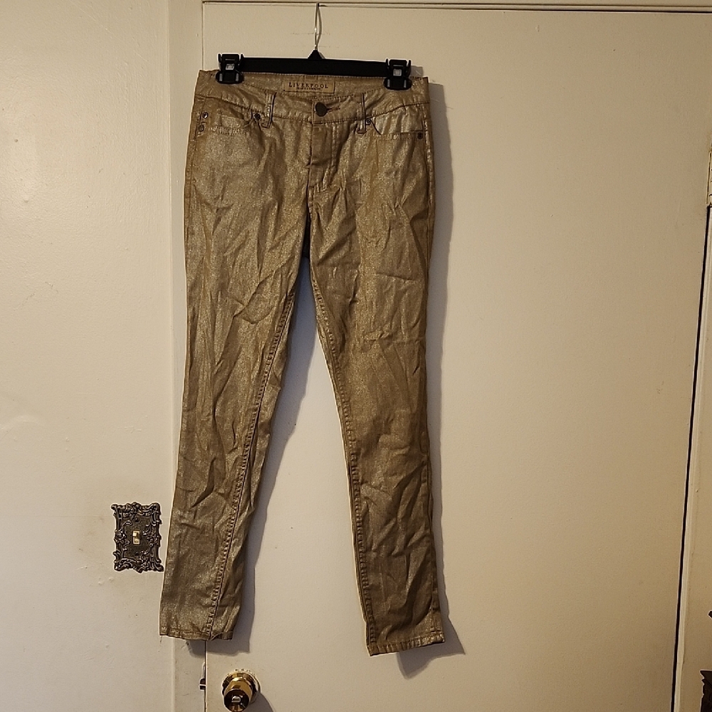 Liverpool Jeans Company Metallic Gold Pants